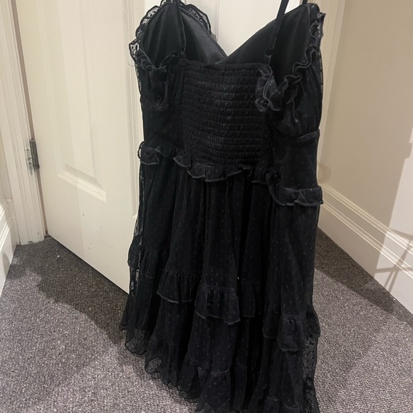 black ruffled mini dress - Picture 2 of 2